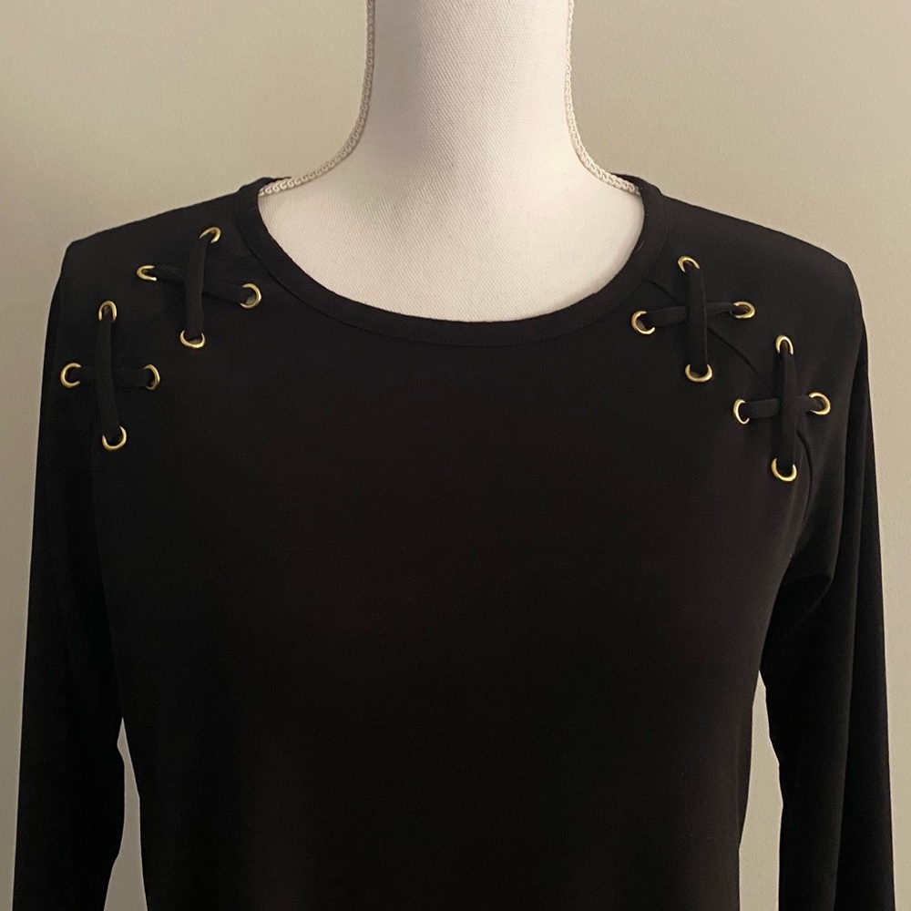Michael Kors Black Dress with Gold Detailing